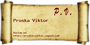Proska Viktor névjegykártya